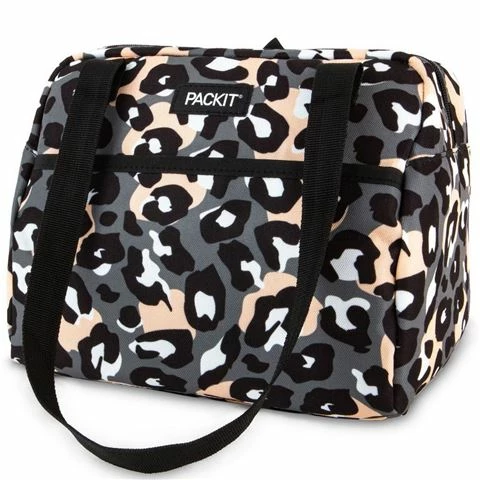 Packit - Freezable Hampton Lunch Bag Wild Leopard Grey 1 Packit - Freezable Hampton Lunch Bag Wild Leopard Grey