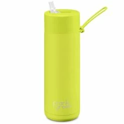 Frank Green - Neon Yellow Reusable Bottle W/Straw 595ml