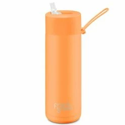 Frank Green - Neon Orange Reusable Bottle W/Straw 595ml