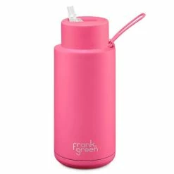 Frank Green - Neon Pink Reusable Bottle W/Straw 1L
