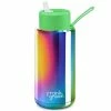 Frank Green - Ceramic Reusable Bottle W/Straw Lid Rainbow/Neon Green 1L