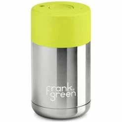 Frank Green - Limited Edition Ceramic Reusable Cup Silver/Neon Yellow 295ml