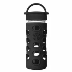 LifeFactory Life Factory - Glass Bottle Classic Cap Onyx Black 350ml