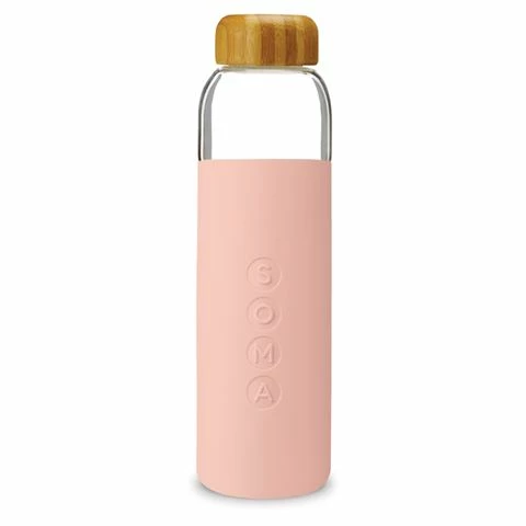 Soma - Glass Water Bottle Blush 500ml 1 Soma - Glass Water Bottle Blush 500ml