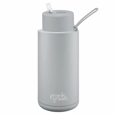 Frank Green - Ceramic Reusable Bottle W/Straw Lid Mist 1L 1 Frank Green - Ceramic Reusable Bottle W/Straw Lid Mist 1L