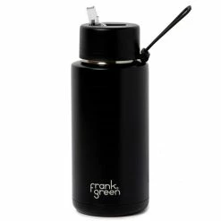 Frank Green - Ceramic Reusable Bottle W/Straw Lid Black 1L